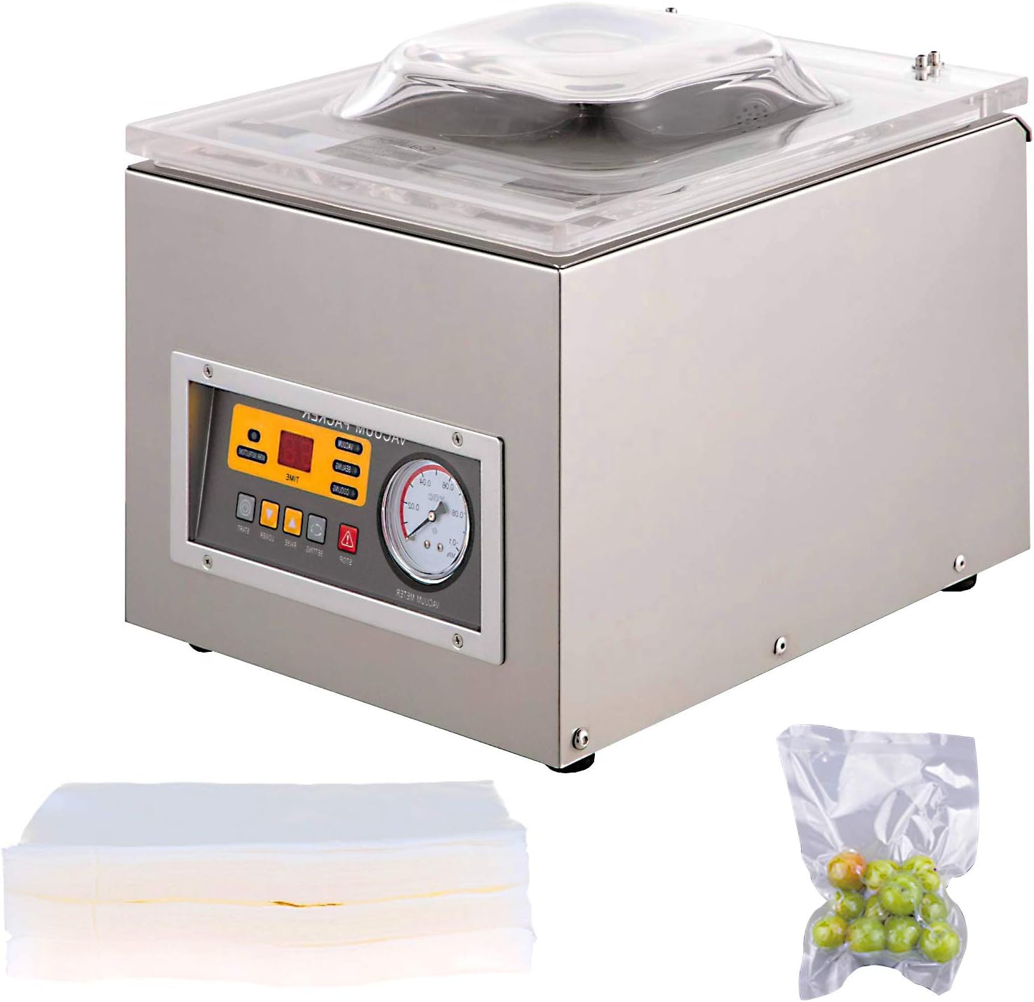 asdchZen Automatic Vacuum Sealing Machine For Food Storage, Digital Chamber Sealer, Heavy-Duty Kitchen Packaging Device, Preserve Freshness