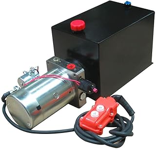 Maxim Hydraulic Power Unit (12V DC, Single Acting): 1.3 GPM Flow, 12 Qt. Steel Tank @2800 PSI #6 SAE Port Size and Solenoid Operated with HPU Dimensions: 20.24