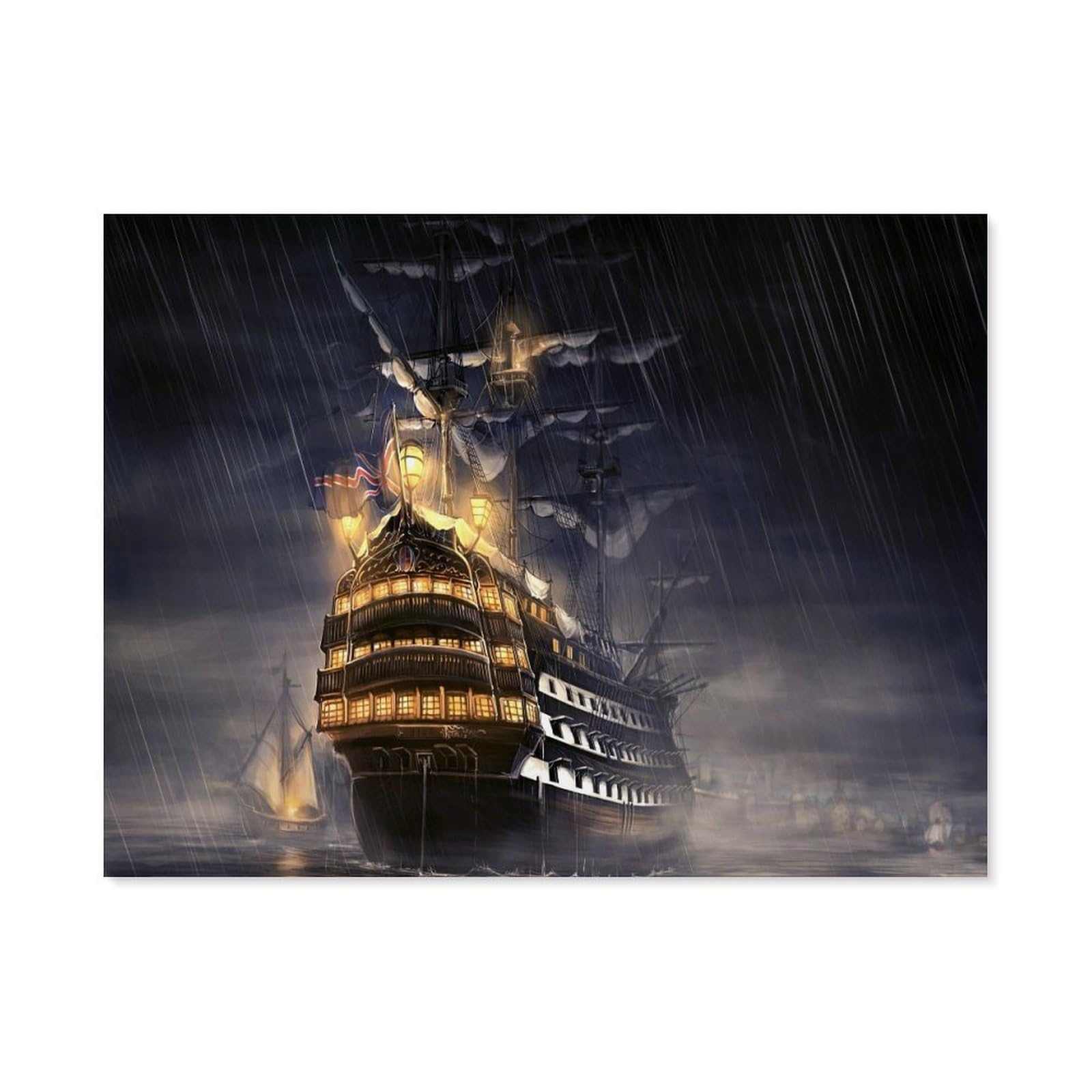 Paint by Numbers，Sailboat in the storm，DIY Paint by Numbers Kits for Adults Kids,Canvas Oil Painting with Brushes and Acrylic Pigment Paint by Numbers Arts Craft for Home Wall Decor(50x60cm) -J24