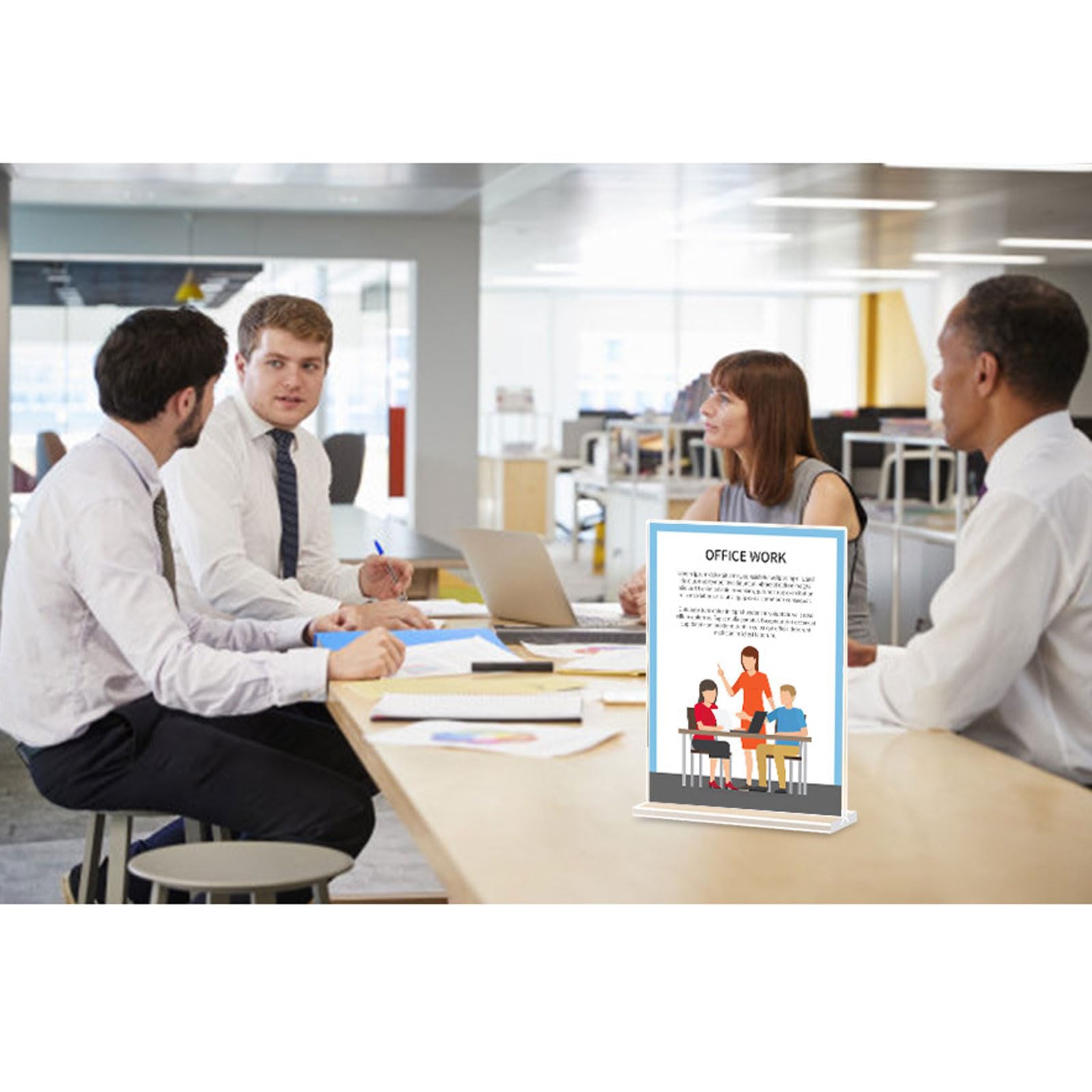 12 Pack Soporte para Letreros 8.5*11 inches Sobremesa Acrílico Expositor Metacrilato Soporte Menú Transparente doble cara Titular de Menú Póster Soporte Publicitario para carteles,folleto,folleto