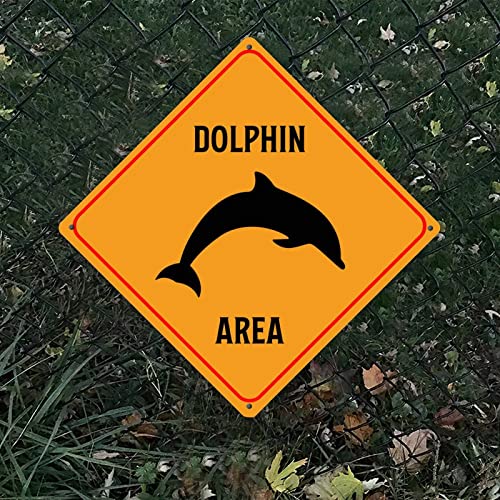 Plaque en métal rouillé panneau Dolphin Crossing Zone extérieur 38cm