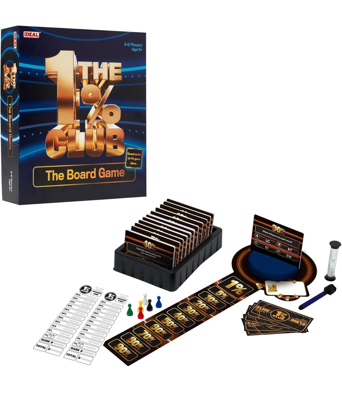 New|| The 1% Club Board Game - Family Quiz Board Game for Adults and Kids - Logic and Reasoning Party Game for 3 to 6 Players Ages 8 Plus Based on The Hit TV Show||