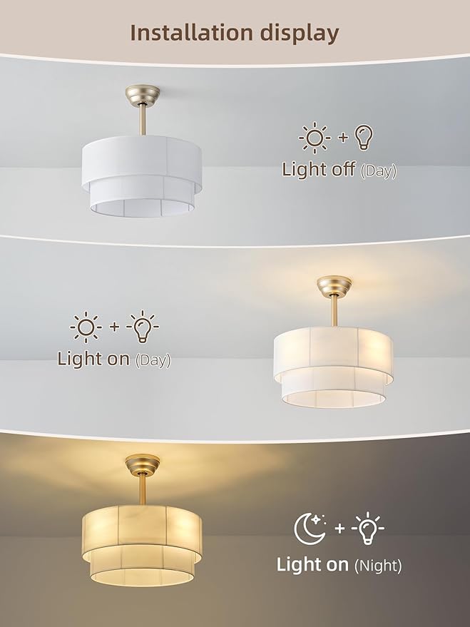 Ventilador de Techo 20 Pulgadas con Luz y Control Remoto 6 V miniatura 6