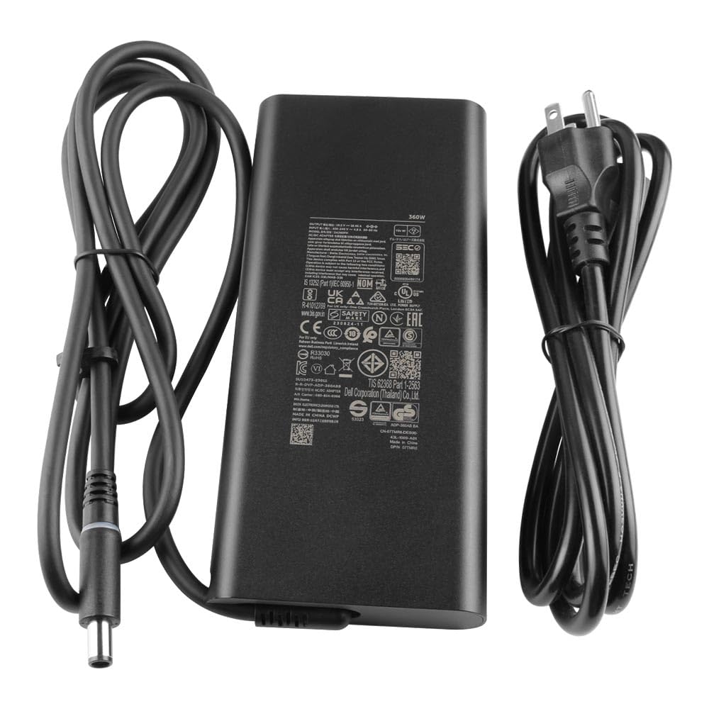 Amazon.com: 19.5V 18.46A 360W Dell GaN Power Adapter 7.4mm Tip