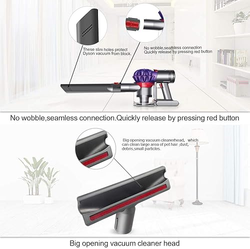 Miniatura 4 de E.LUO Kit de accesorios para aspiradora Dyson V8 V7 V10 V11, accesorios para aspiradora incluyendo limpiador de colchón, herramienta de combinación,