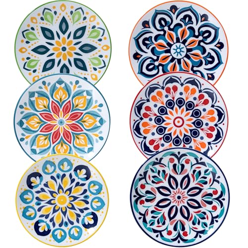 LEHAHA Porcelain Appetizer Plates Set of 6, 6 Inch Small Ceramic Dessert Plates, 6-Piece Floral Round Plates for Salad, Appetizer, Snack, Microwave & Dishwasher Safe LEHAHA Porcelain Appetizer Plates Set of 6, 6 Inch Small Ceramic Dessert Plates, 6-Piece Floral Round Plates for Salad, Appetizer, Snack, Microwave & Dishwasher Safe