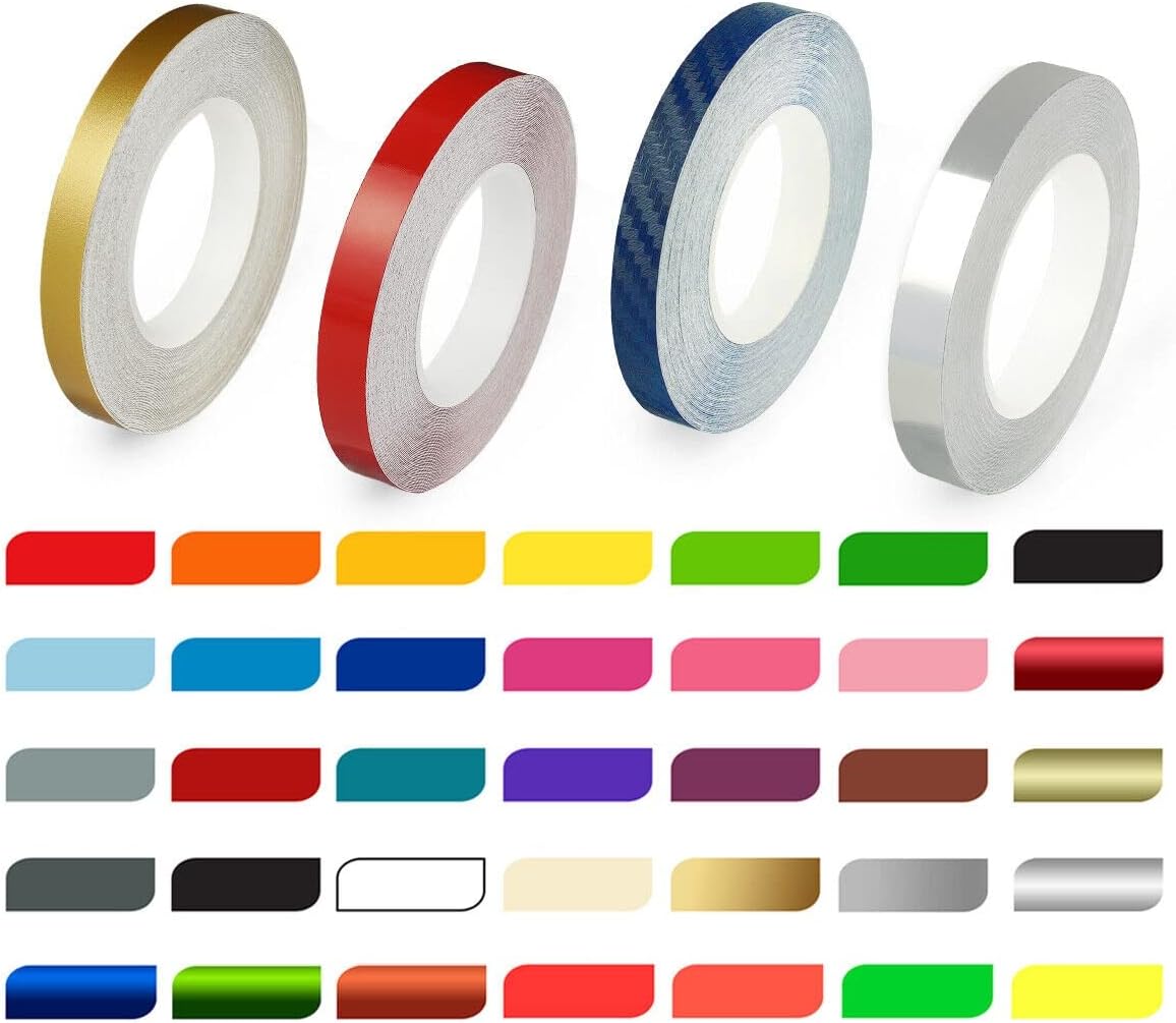 A&Z New Roll Vinyl Pinstriping Pin Stripe DIY Self Adhesive Line Car Tape Decal Stickers 3/8 inch 32 Ft