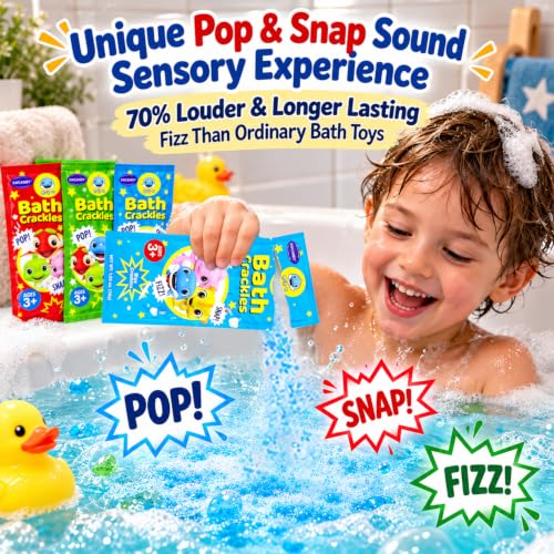 SWCANDY Bath Crackles for Kids 12 Pack Sensory Bath Toys Stocking Stuffers | Christmas for Grandkids Boys Girls with Nontoxic Color-Changing Crystals that Pop Fizz Fully Dissolve and Rinse Clean - image 4