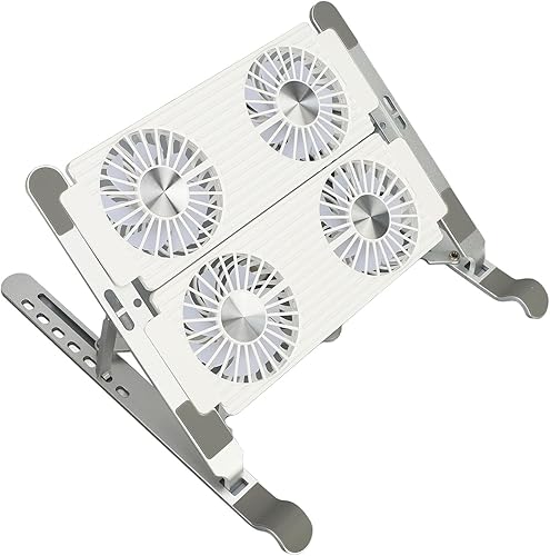 Miniatura 7 de Dpofirs Adjustable Laptop Stand with Fixed Fan, Aluminum Laptop Stand for Office, Kitchen, Bedroom