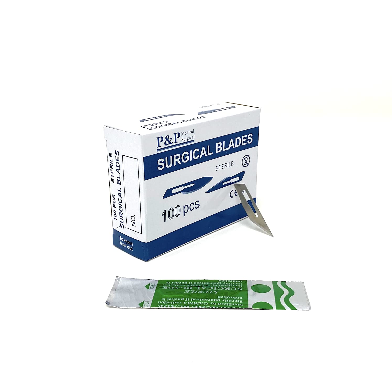 Disposable Surgical Scalpel Blades Sterile High Grade Carbon Steel 2.1% 10xx Individually Foil Wrapped Size 10A Box of 1000