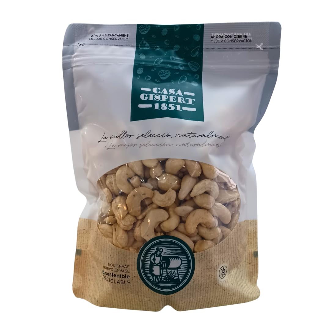 Casa Gispert - Anacardos Frutos Secos - Sin Gluten, Vegano (500g, Crudo)