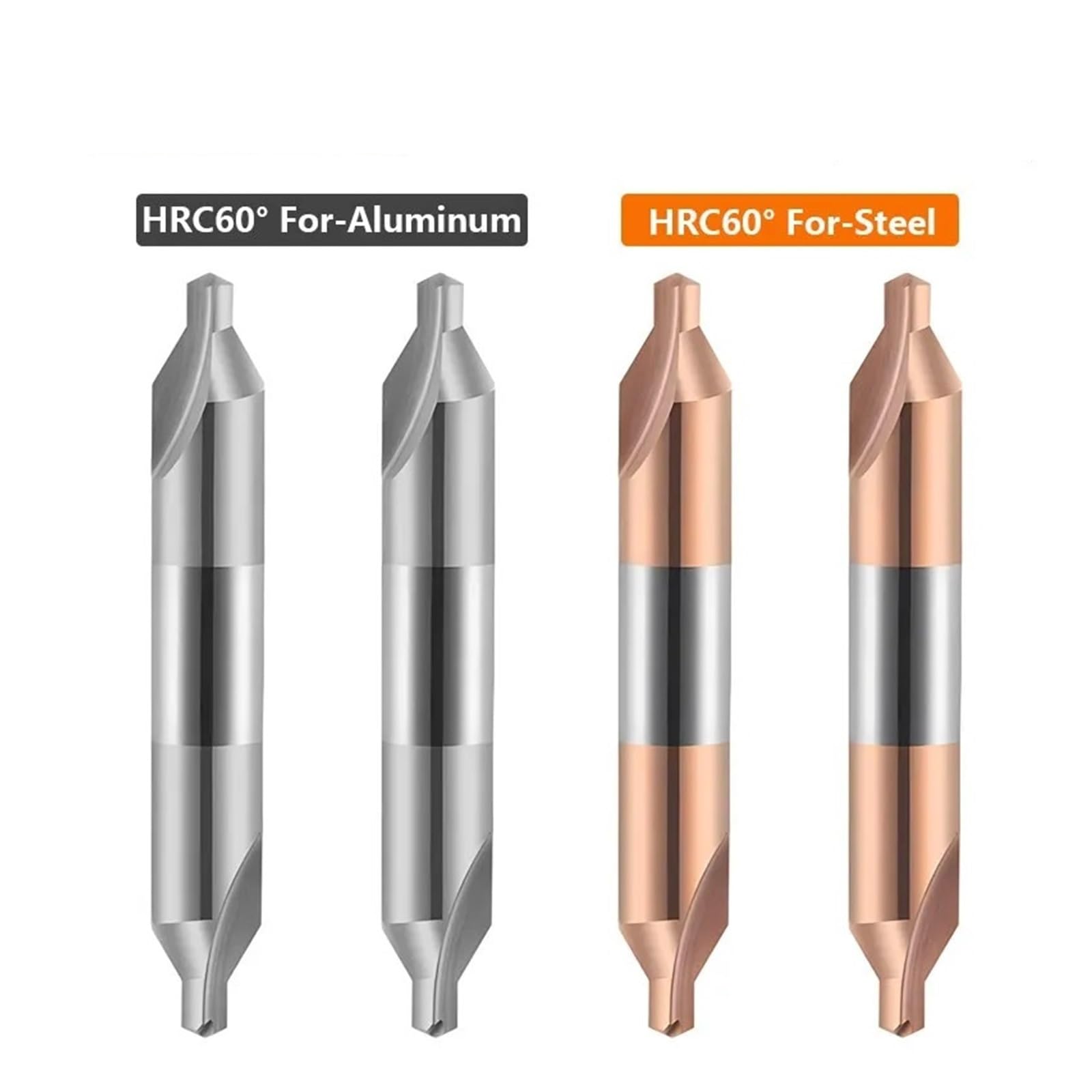 Wiertła kątowe z podwójną głowicą ze stali węglowej, kąt 60 stopni, narzędzia CNC do wiercenia centralnego stali / aluminium 0,4 mm-5,0 mm (HRC60-ST,4,0x5.0x60Ax8Dx100L)