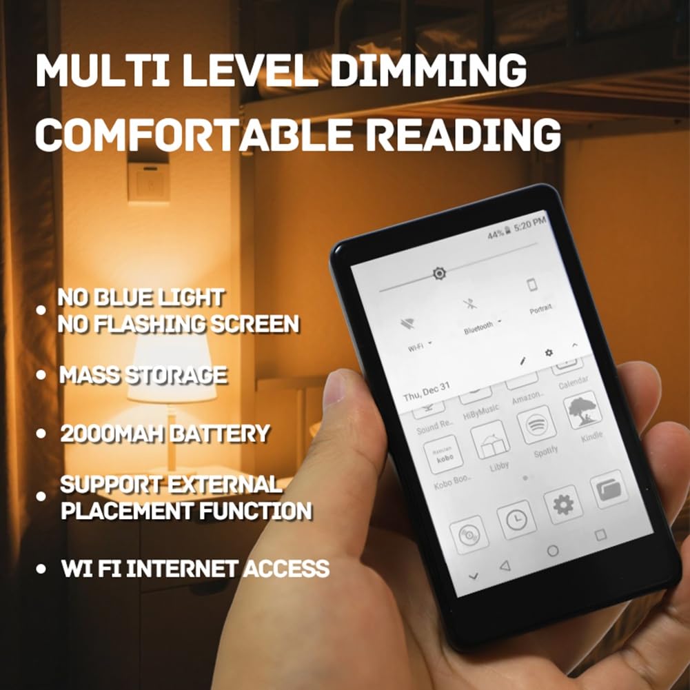 Lector Inteligente con Protección Ocular, Pantalla en Escala de Grises, Pantalla en y Negro, Aprendizaje Audiovisual Universal.