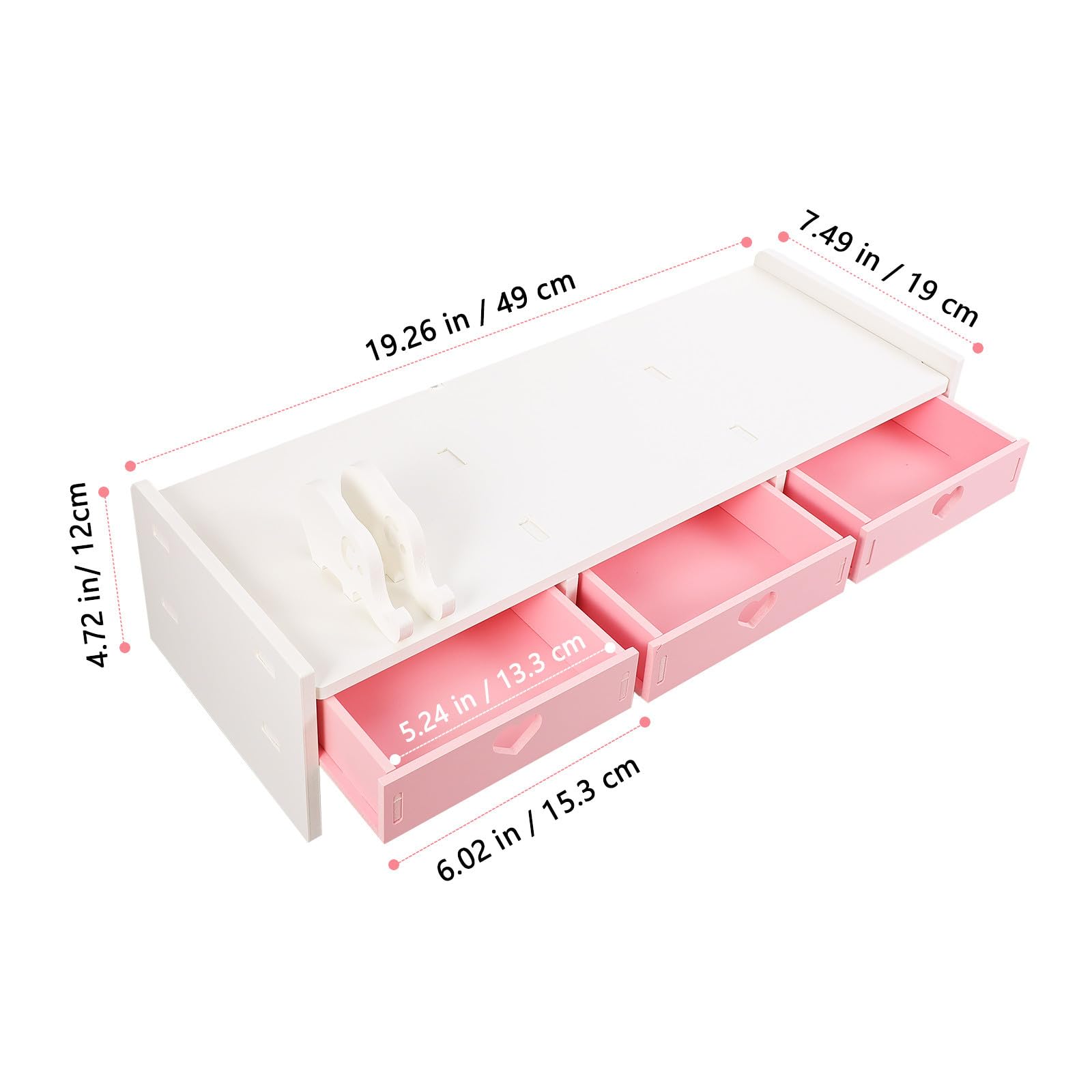Supporto Design per Scrivania Monitor Forte Rosa e PVC da capacità di Carico Fresco per Organizzare Migliorare Comfort Desktop in Ufficio