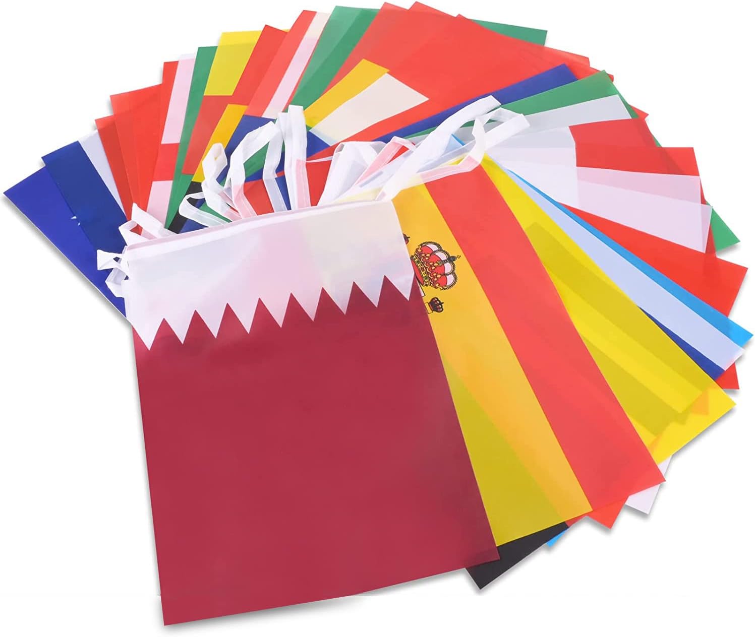 32 Countries Flags International String for World Cup 2022 Qatar, 8x11 inch / 20x28 cm, Clubs, Bar, Party, Football Fans