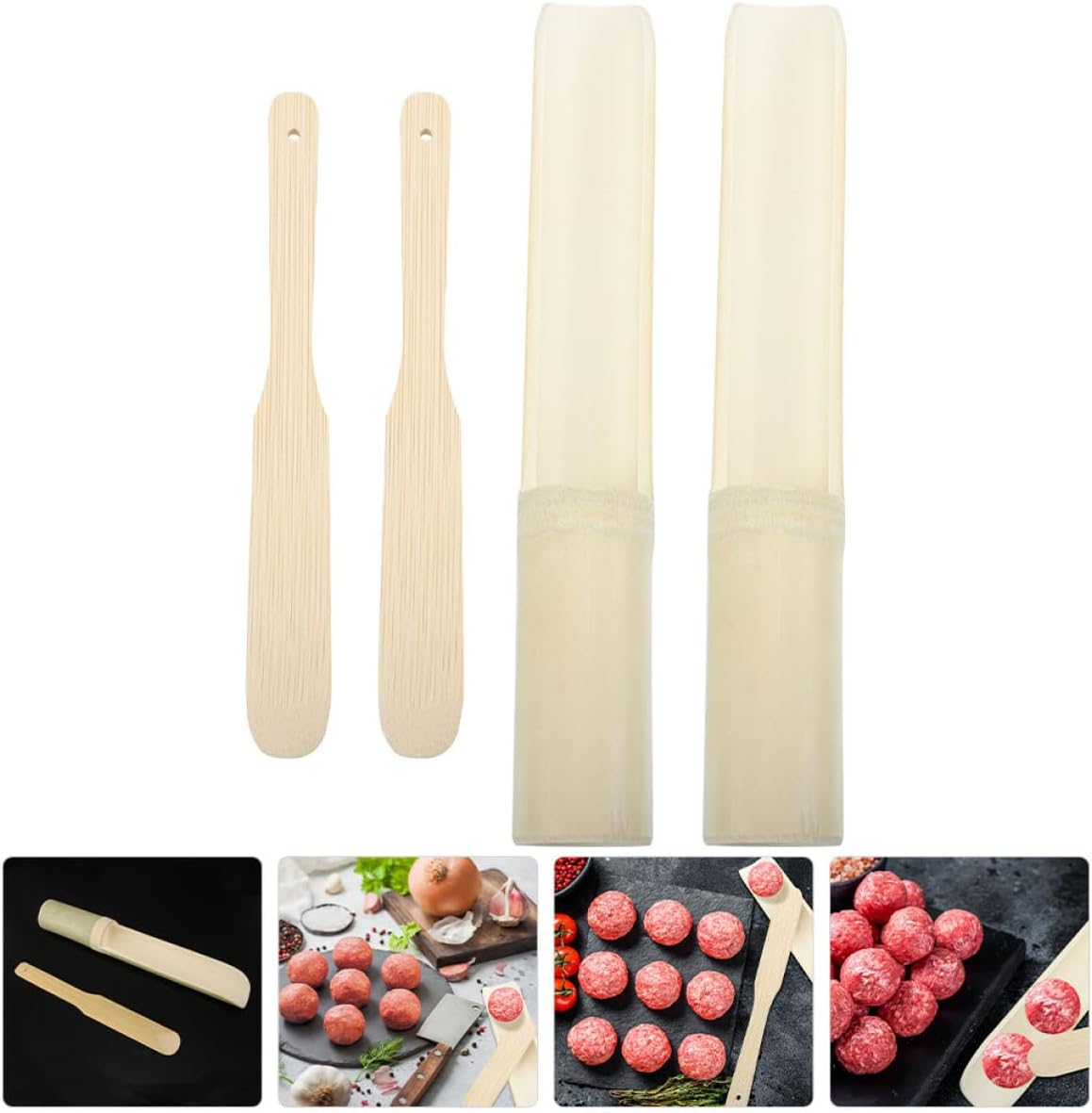 6sets Shrimp Paste Spoon Meatball Maker Kitchen Tool for Restaurants Non-stick Mold for Shrimp and Fish Design