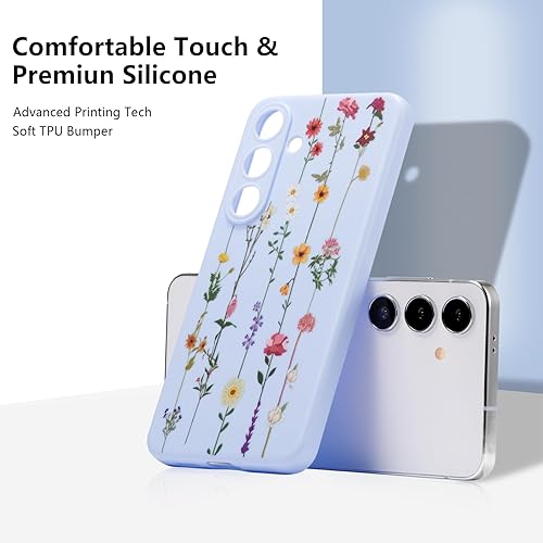 Vista 55 de ZTOFERA Funda protectora delgada para Samsung Galaxy S21 FE 5G, bonito diseño de flores para niñas y mujeres, funda protectora delgada para Galaxy