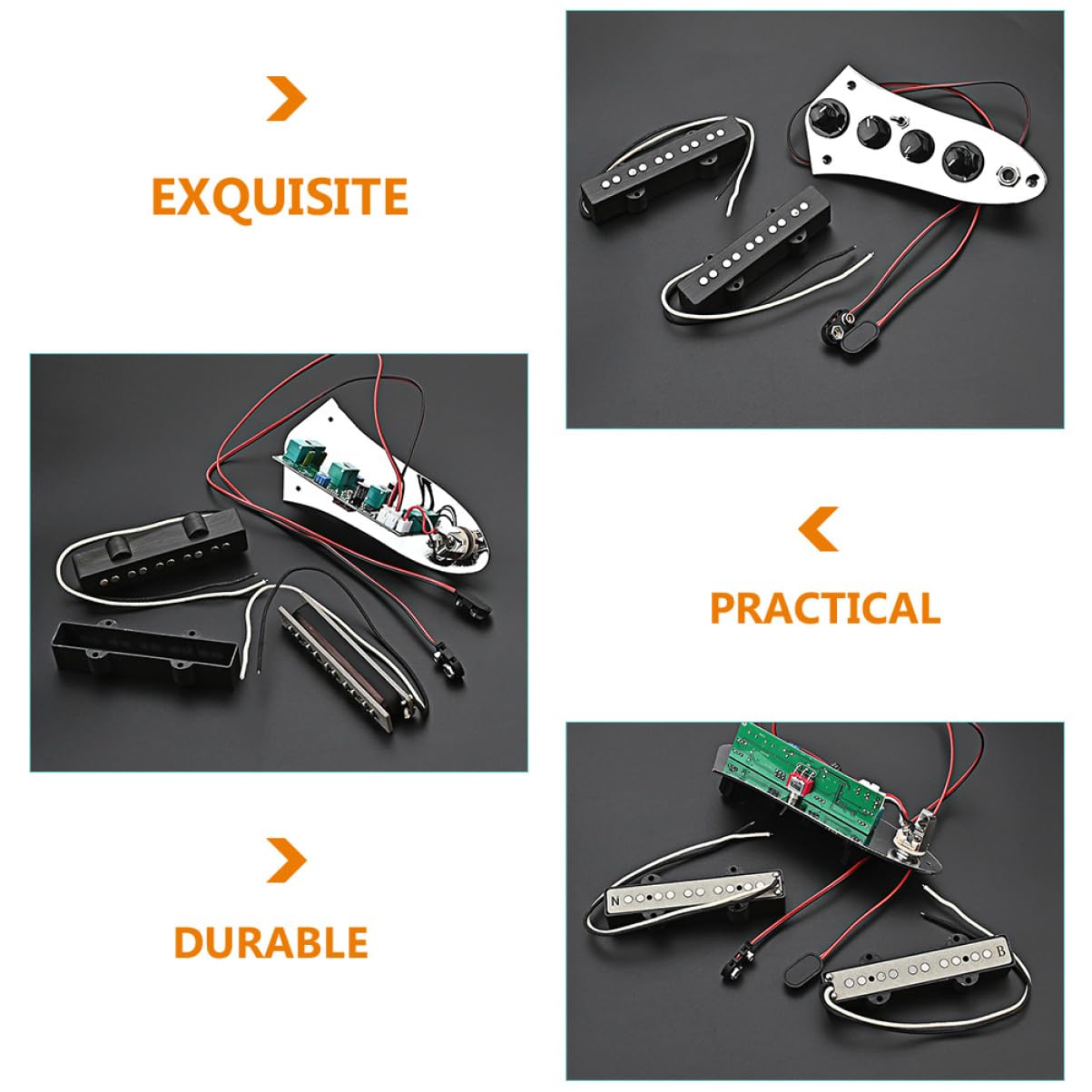 Set di Pickup per Basso Jb a 5 Corde in Ferro, Leggero e Facile da Installare per Basso Elettrico