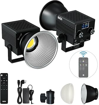 LED Video Light, 60W Bi-Color Video Light Mini COB Photography Light with 2.4G/APP Control, 2700K-7500K, CRI>96, TLCI>97, 8 Lighting Effects 1 Pack, Black