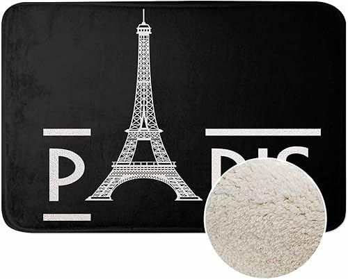 Miniatura 1 de AOYEGO Tapete de baño con diseño de torre Eiffel de París, tapete de baño con parte trasera de goma, para bañera, fregadero y ducha, 16 x 24 pulgadas