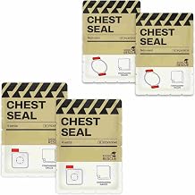 RHINO RESCUE Bundle-Vented & Non-Vented Chest Seal Sterile Emergency Trauma Dressing, Occlusive Adhesive Pad, IFAK Refill & Medical First Aid Supplies for Wound Care