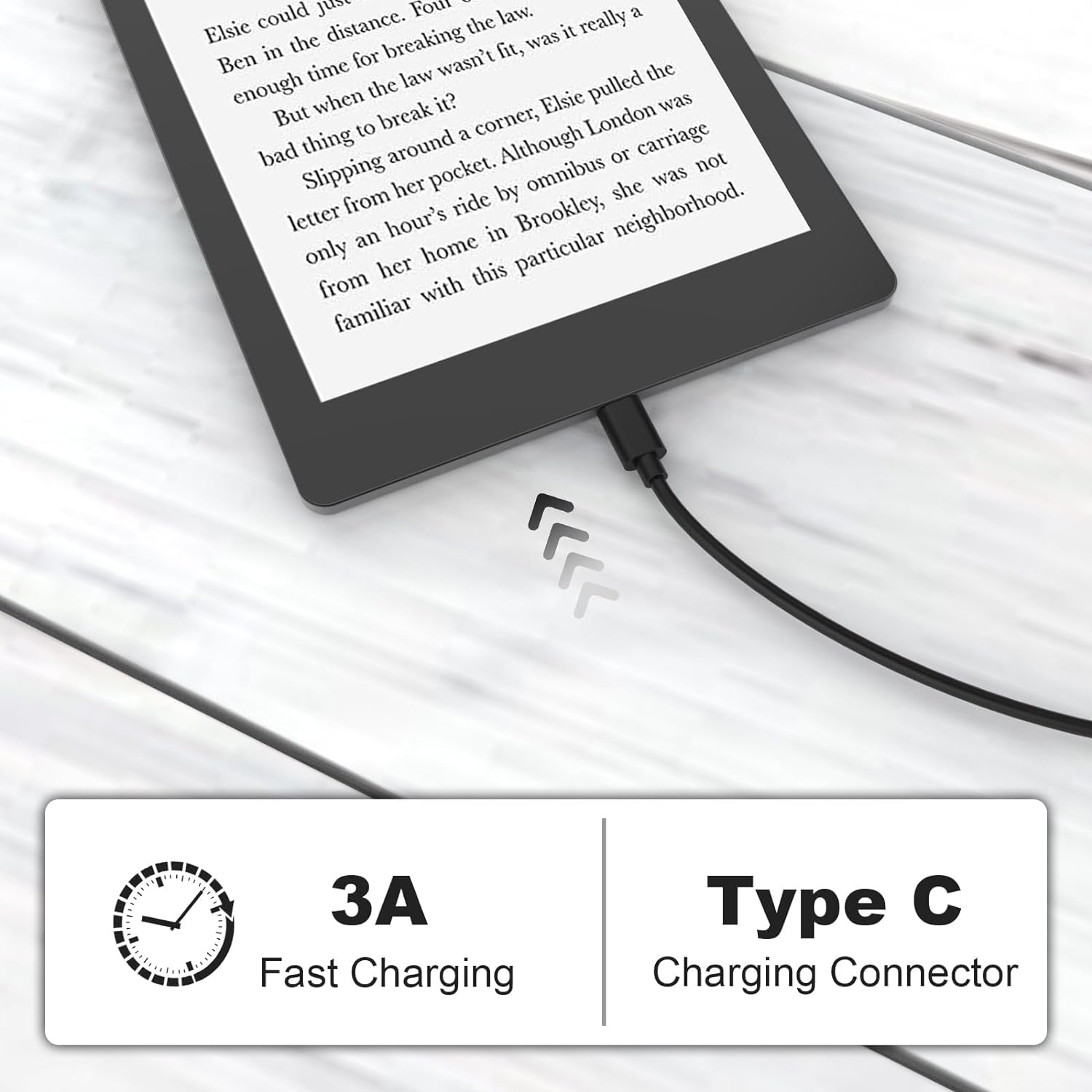 10ft USB C Cable For Kindle & Fire Tablets - Fast Charging Compatible With All USB-C Kindle Models