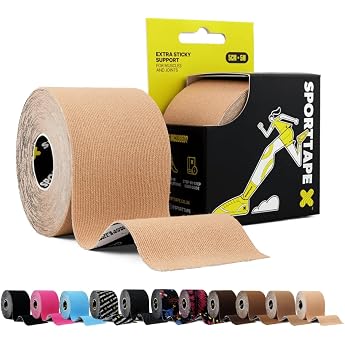 Sports Tape Kinesiology Tape 5 cm x 5 m Beige Roll Skin-friendly