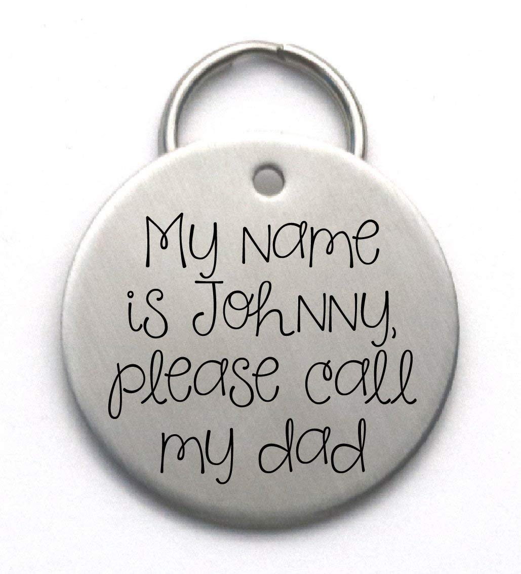 Amazon Com Engraved Dog Tag Please Call My Mom Dad Or Mum Handmade Products
