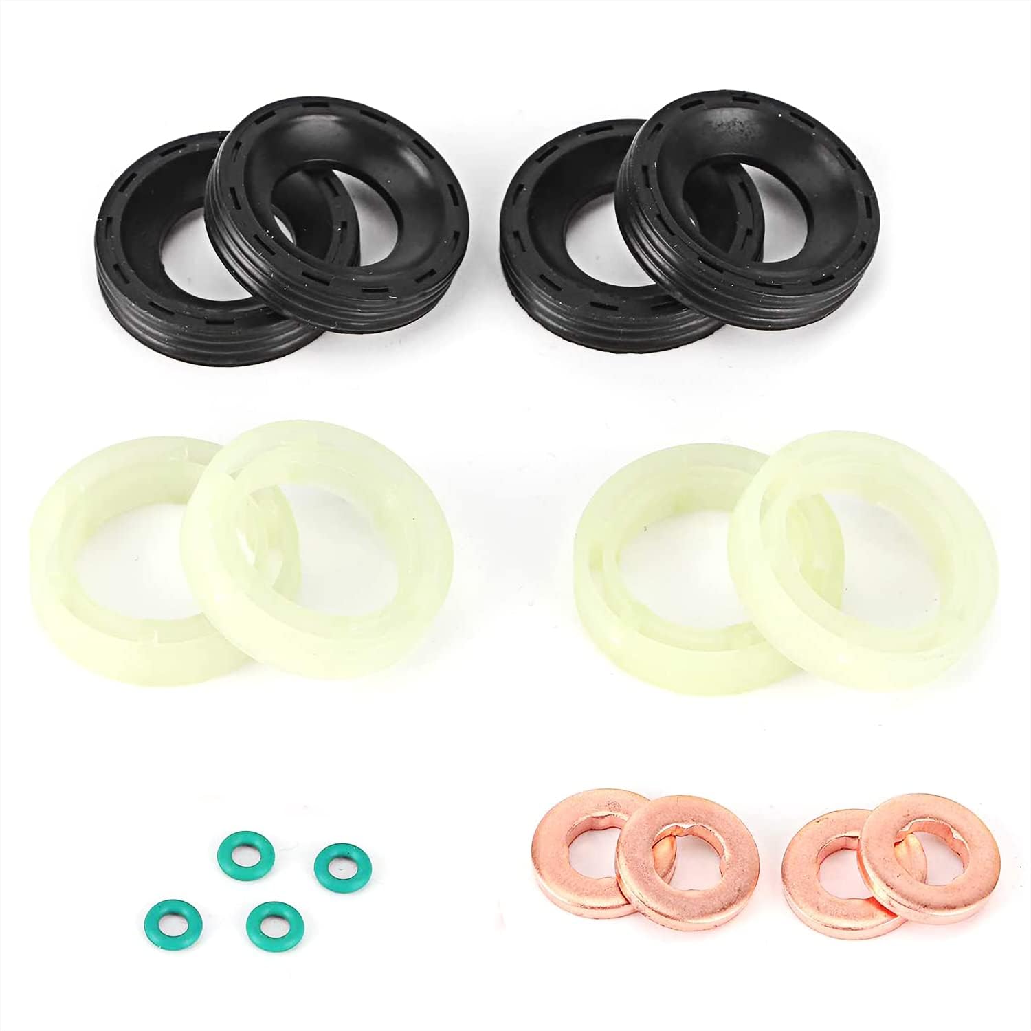 Kit de juntas de inyector para motores 1.6 HDI TDCI, compatible con Berlingo, C2, C3, C4, C5 II, III, C-MAX, Fiesta V, VI, Focus II, III, Mondeo IV, Clubman, 307, 206, 207, 307, 308, Expert Partner,