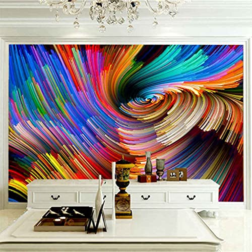 Papier peint vortex de couleur 200x140 cm poster mural géant 3D trompe l'oeil pour salon - 4