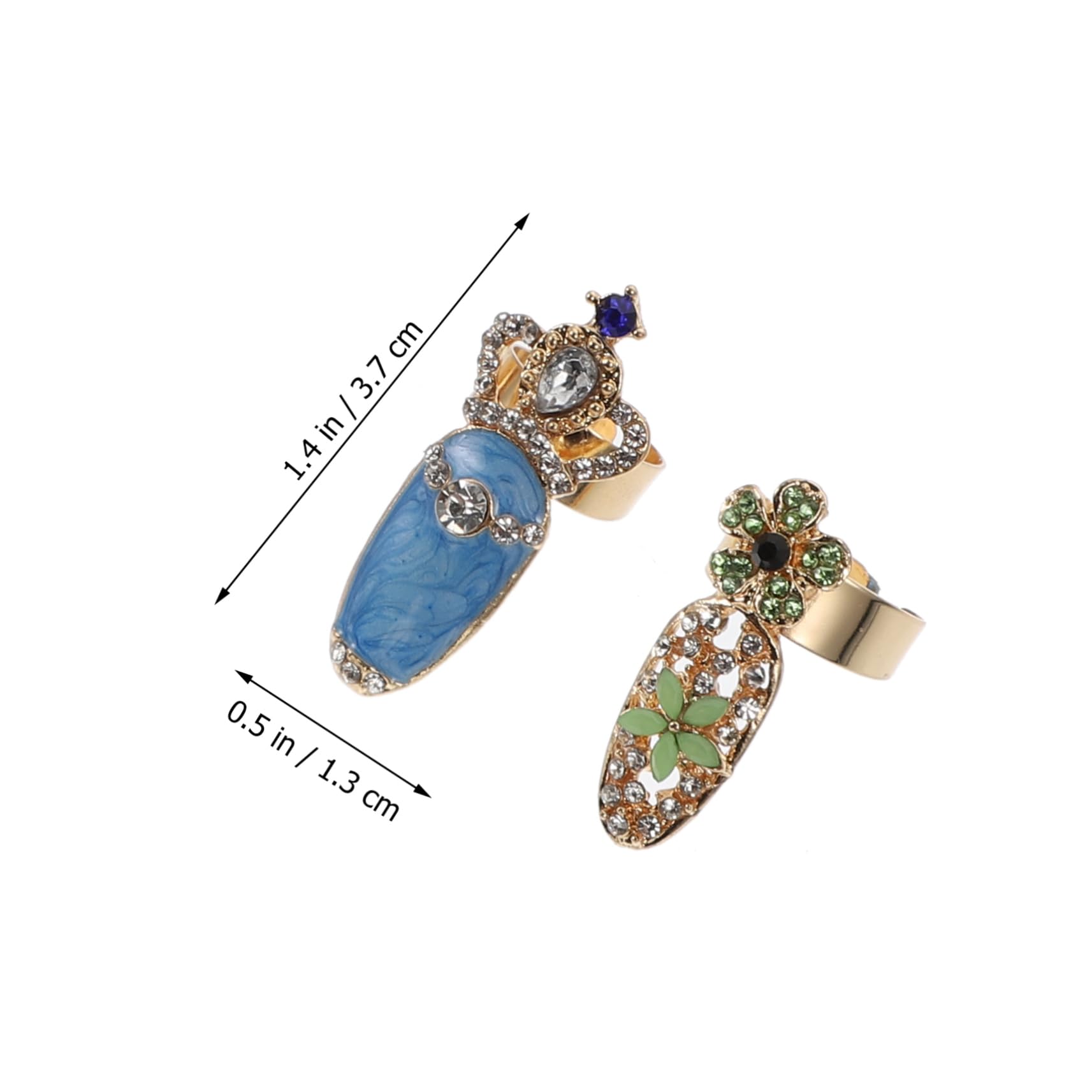 12 Pezzi Anelli per Unghie in Lega Pietre Decorative per Donna Accessori Manicure per Feste e Cerimonie Design Elegante e Semplice Stile Casuale