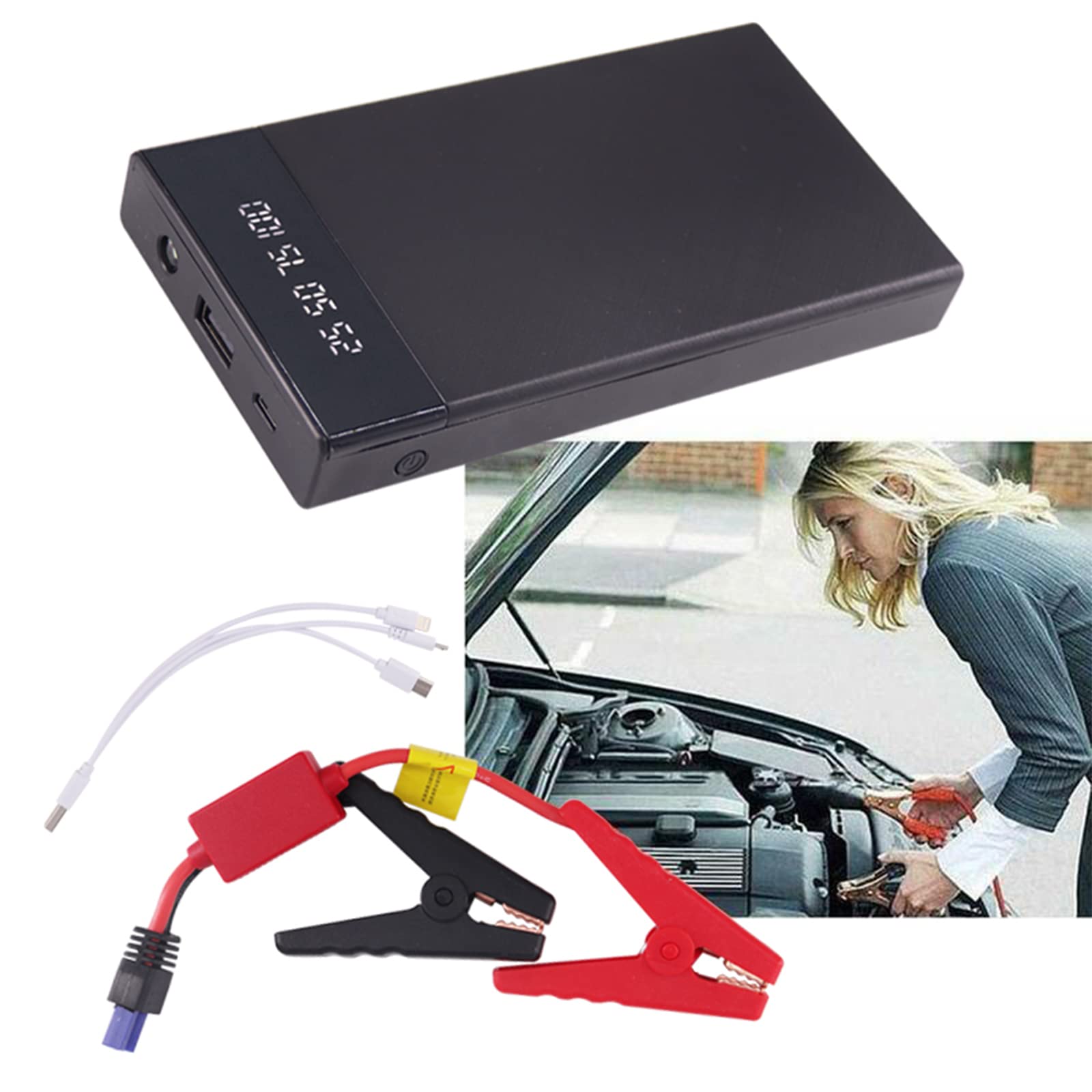 Avviatore di Emergenza per Batteria per Auto Alimentatore Portatile per Avviamento di Emergenza Alimentatore Mobile 12V Tesoro di Ricarica Multifunzione per Batteria di Accensione per Auto