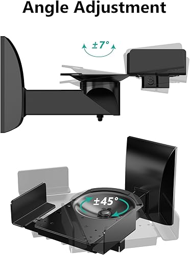 Miniatura 7 de WALI - Soporte de agarre lateral para montaje de bocinas con inclinación y giro para bocinas de sonido envolvente SWM201 color negro