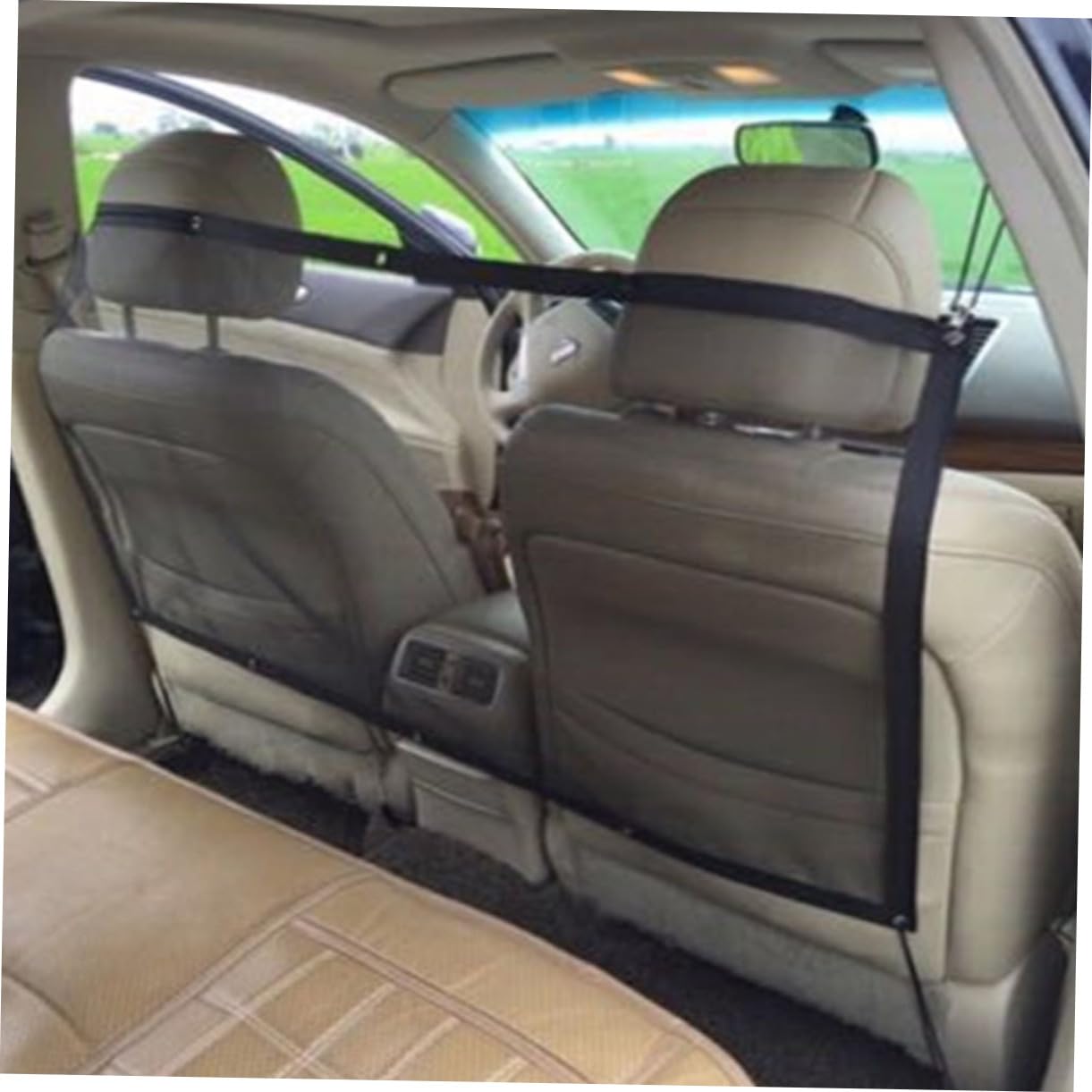 Happyyami Pet Safety Net for Car Dog and Cat Separation Mesh Cover Durable Luggage Fixing Net for Vehicle for Pet Safety and Isolation