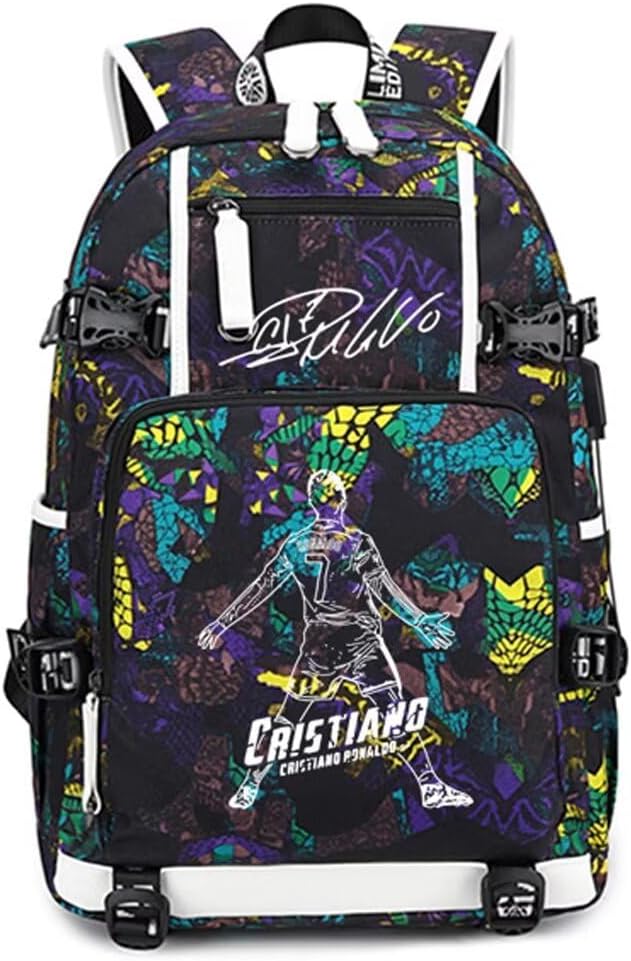 Soccer Player 7 Luminous Multifunction Backpack Travel Football Fans Bag For Men Women (Style 4)