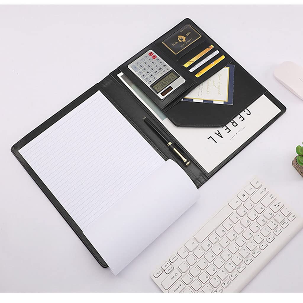 Teczka konferencyjna A4, teczka na padfolio, prezentacja firmowa, dokumenty życiowe, blok, tworzywo PU, motyw biurowy, folio, A4, skórzany segregator dla mężczyzn i kobiet