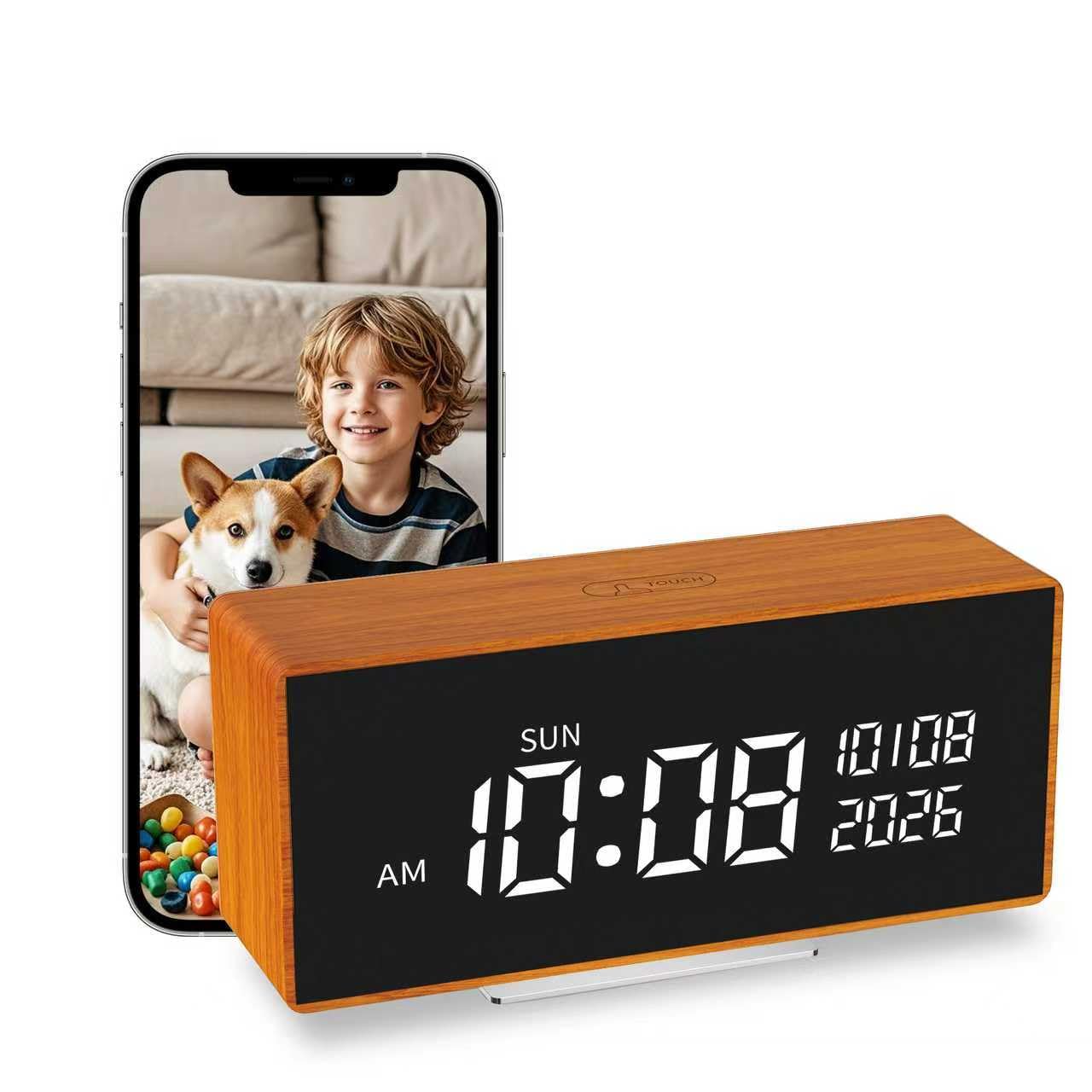 Clock Camera 1080P Full HD Security Camera with Night Vision Bluetooth Connection AI Motion Detection Alarm Local Cloud