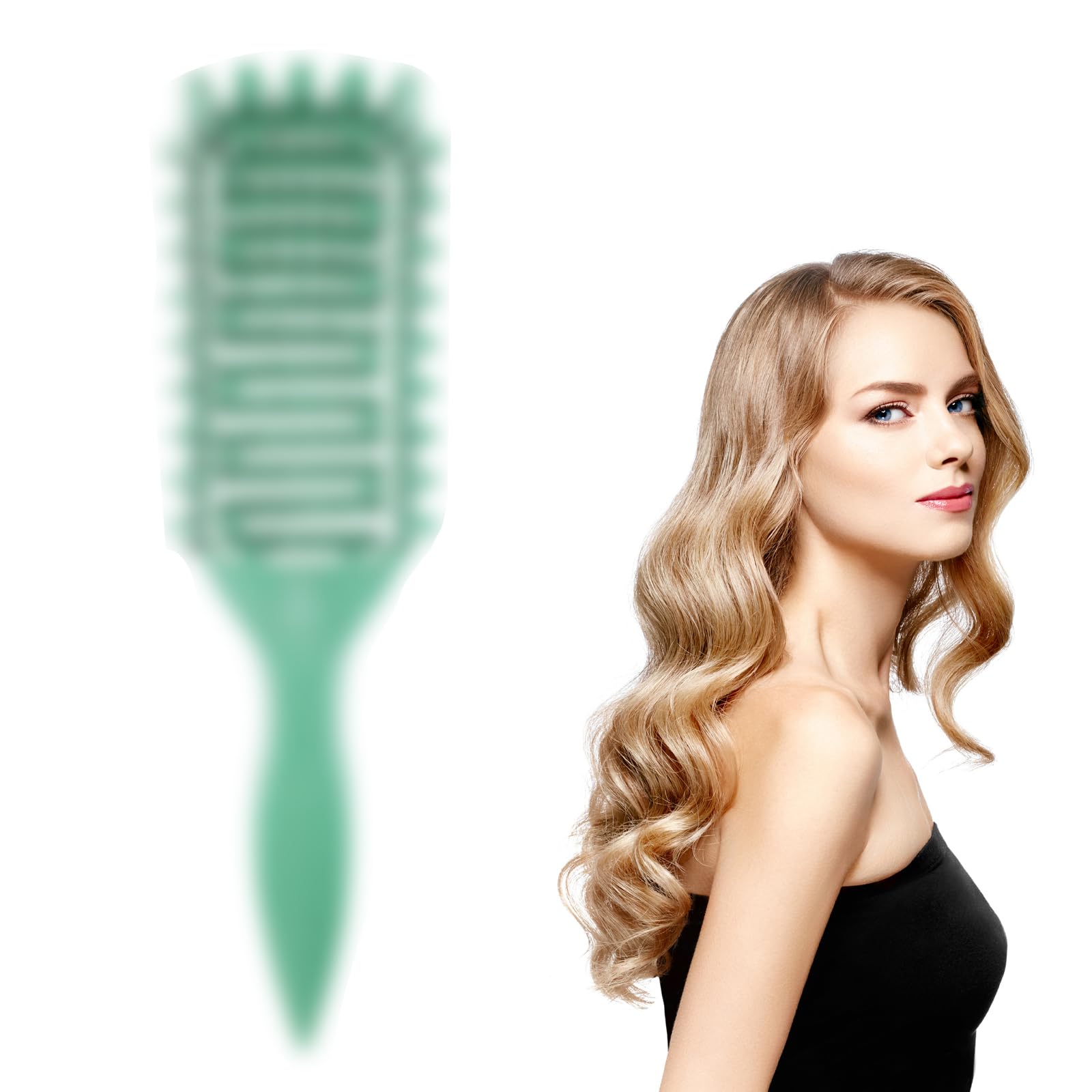 Bounce Curl Brush, Cepillo Multifuncional para Rizos, Bounce Curl Define Styling Brush, Cepillo para Definir Rizos Verde, Cepillo para Cabello Rizado para Peinar, Dar Forma
