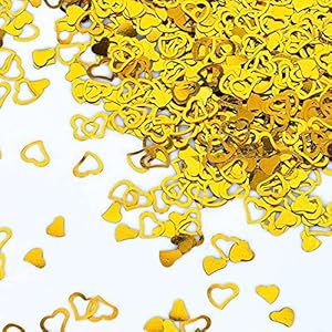 Catelves Konfetti Hochzeit, Streudeko Hochzeit, Etwa 600-700 Stück Konfetti Gold, Glitter Tischkonfetti, Hochzeit Herz…
