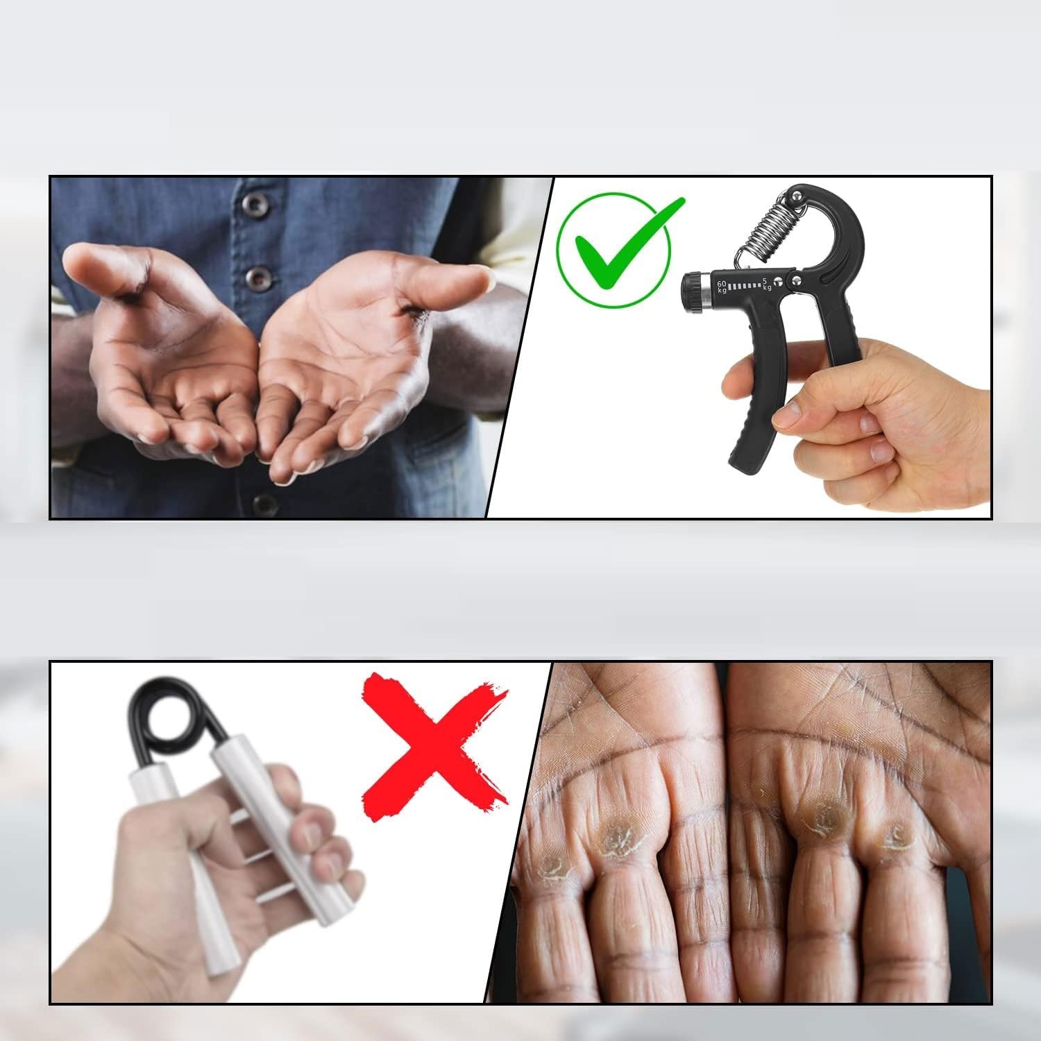 Ejercitador de mano y fortalecedor de agarre: ajustable de 5 a 60 kg. Fortalecedor de antebrazo con libro electrónico para mejorar la fuerza y la rehabilitación del agarre. Ejercitador para fortalec