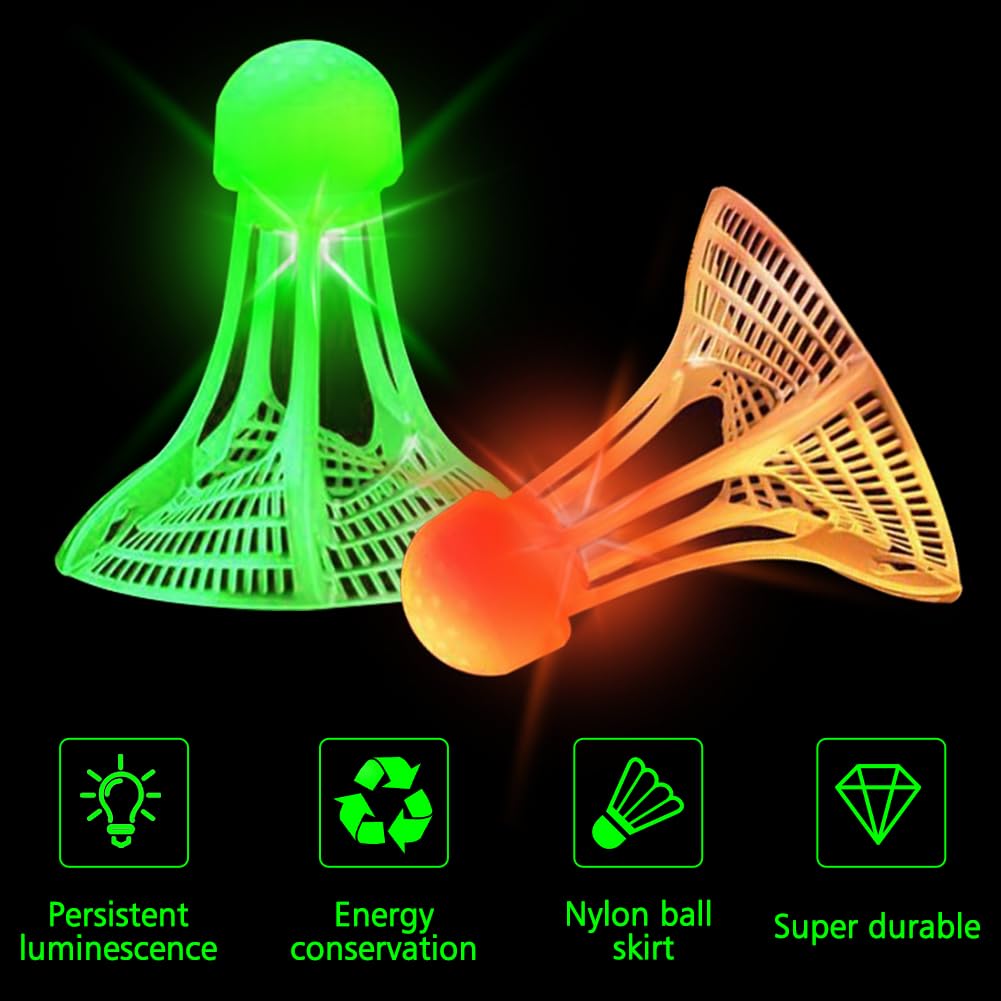 LED Badminton Bälle 10er Set - Leuchtende Federbälle Für Nachtspaß Indoor & Outdoor