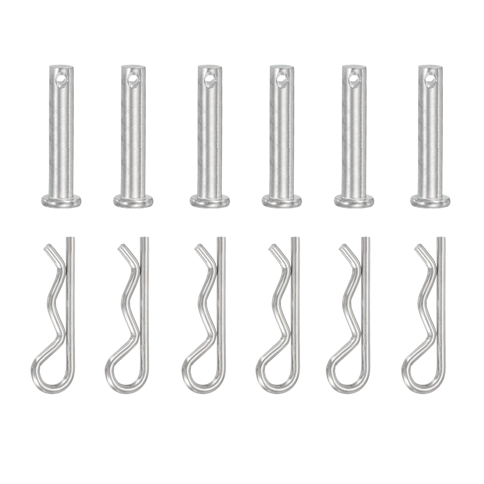 YELARXI 6 Pcs M8x35mm Single Hole Clevis Pin with R Shaped Spring Cotter Pin