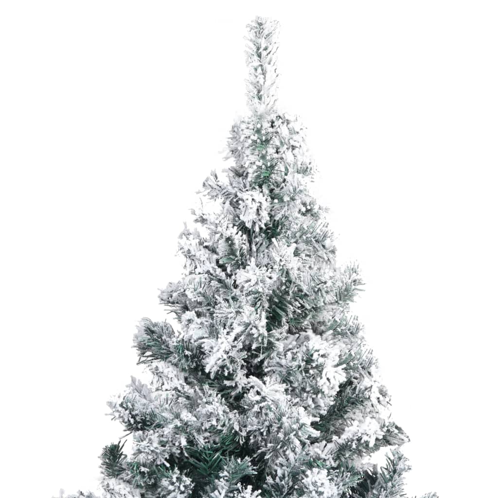 Künstlicher Weihnachtsbaum mit Schnee Grün 210 cm PVC, 1210 Spitzen, extra Dicke Äste, Metallständer, Innen- und geschützter Außenbereich für Festliche Weihnachtsdekoration und
