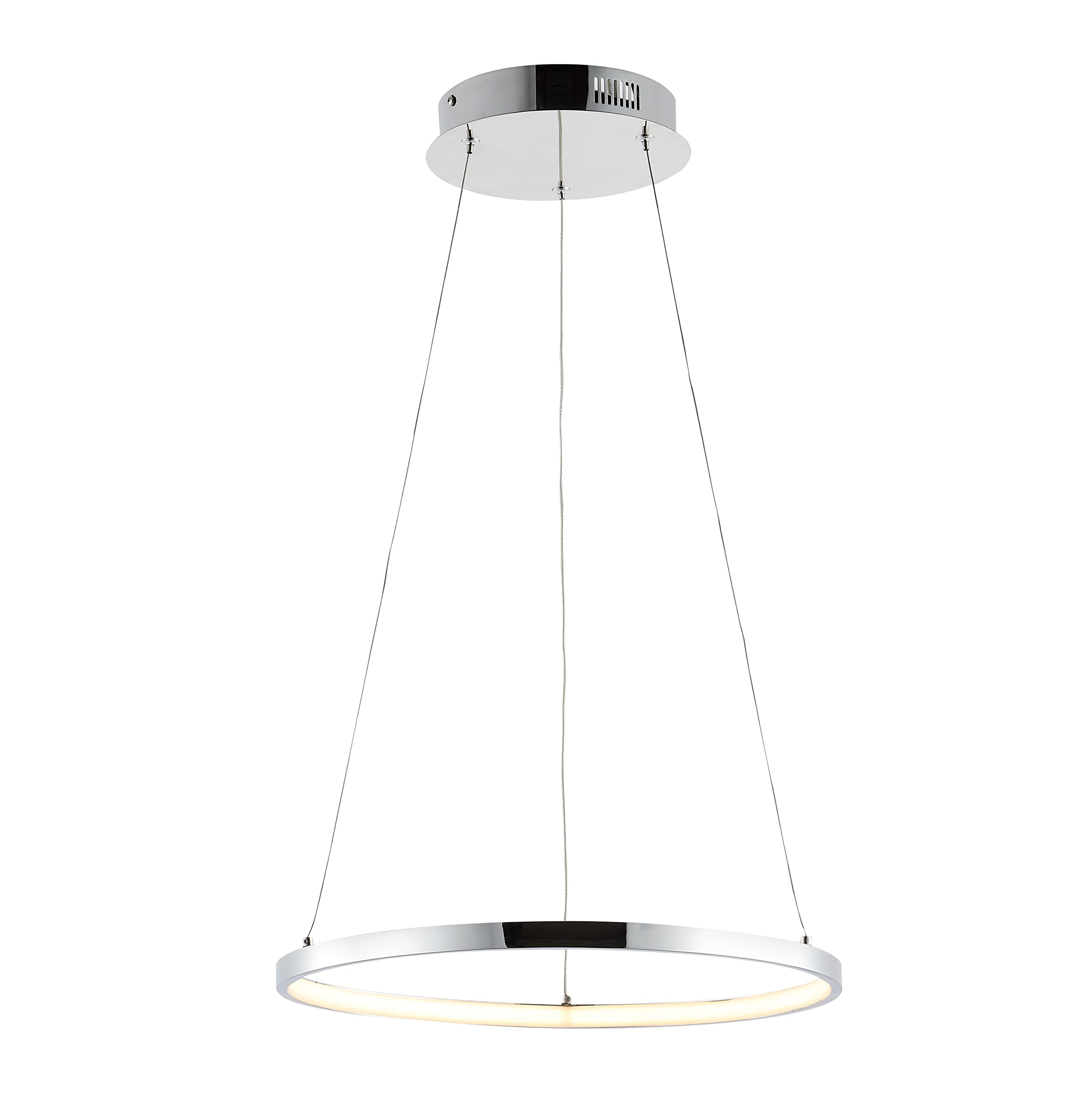 JONATHAN Y JYL7202C Bradley 15.75" 1-Light Modern Contemporary Metal Round Integrated LED Pendant Midcentury Transitional Adjustable Dining Room Living Room Kitchen Island Foyer Bedroom, Chrome