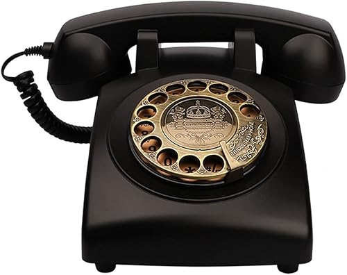 Retro Rotary Phone Style Vintage Rotary Telephone Old-Fashioned Landline Phones for Home, Office, Desk, Corded Antique Phone with Mechanical