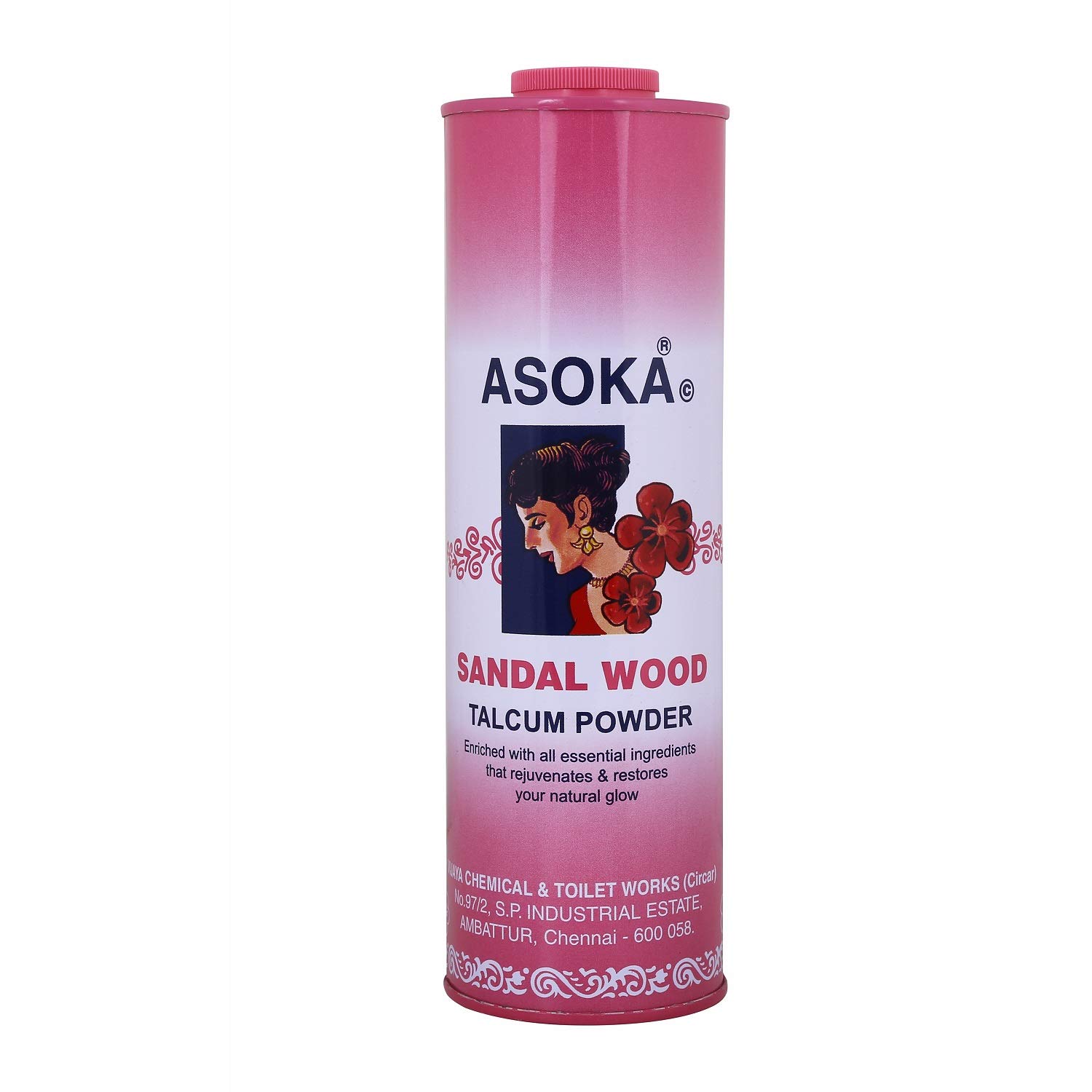 ASOKAc Talcum Powder (Sandal Wood, 300g X Pack of 2)