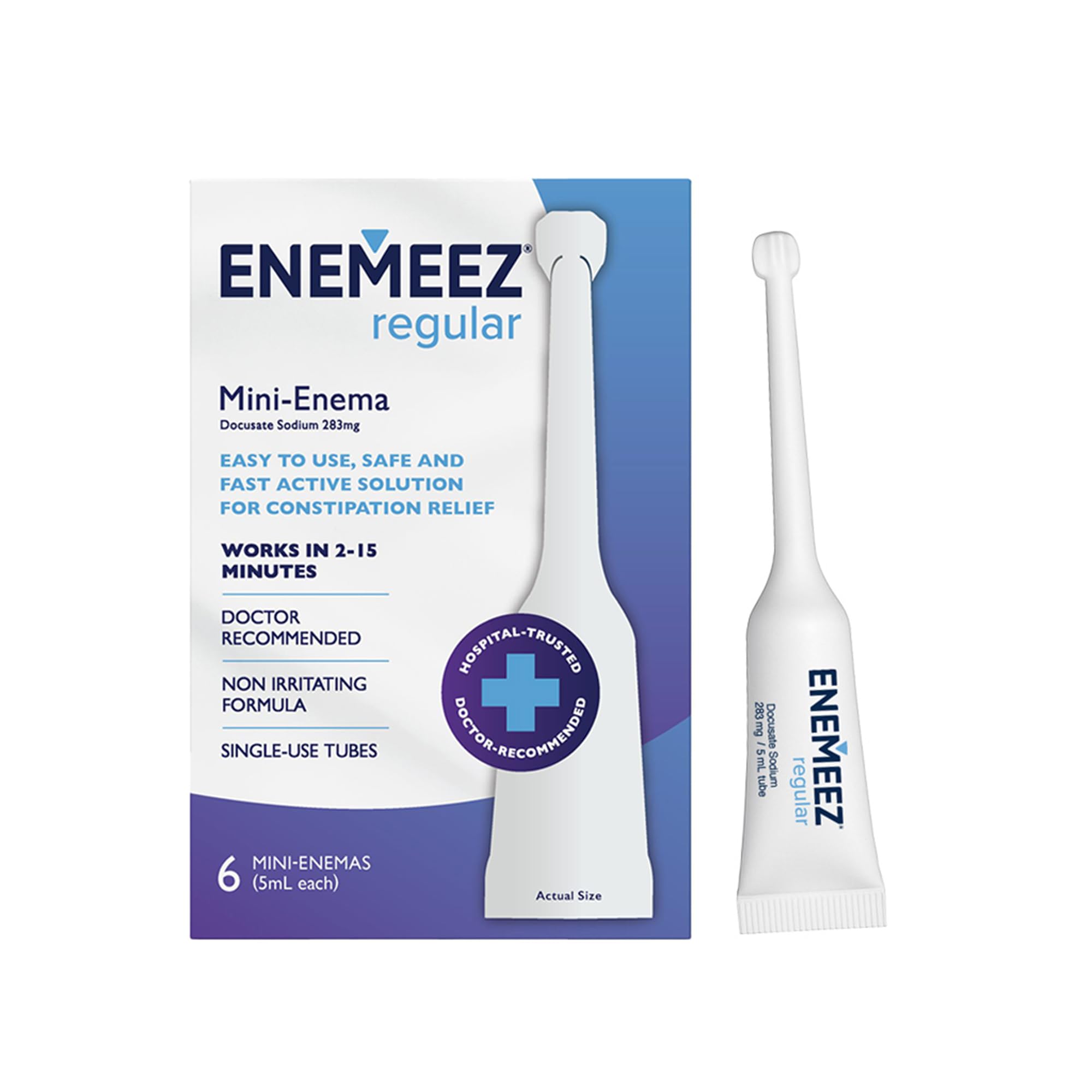 Enemeez Mini Enema Constipation Relief Docusate Sodium, 6 Count, 5ml