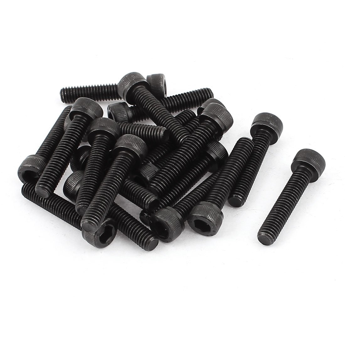 Uxcell Black Sourcingmap M6x30mm 12.9 Alloy Steel Screw Cap Point Hex Socket Screws Bolts 20Pcs