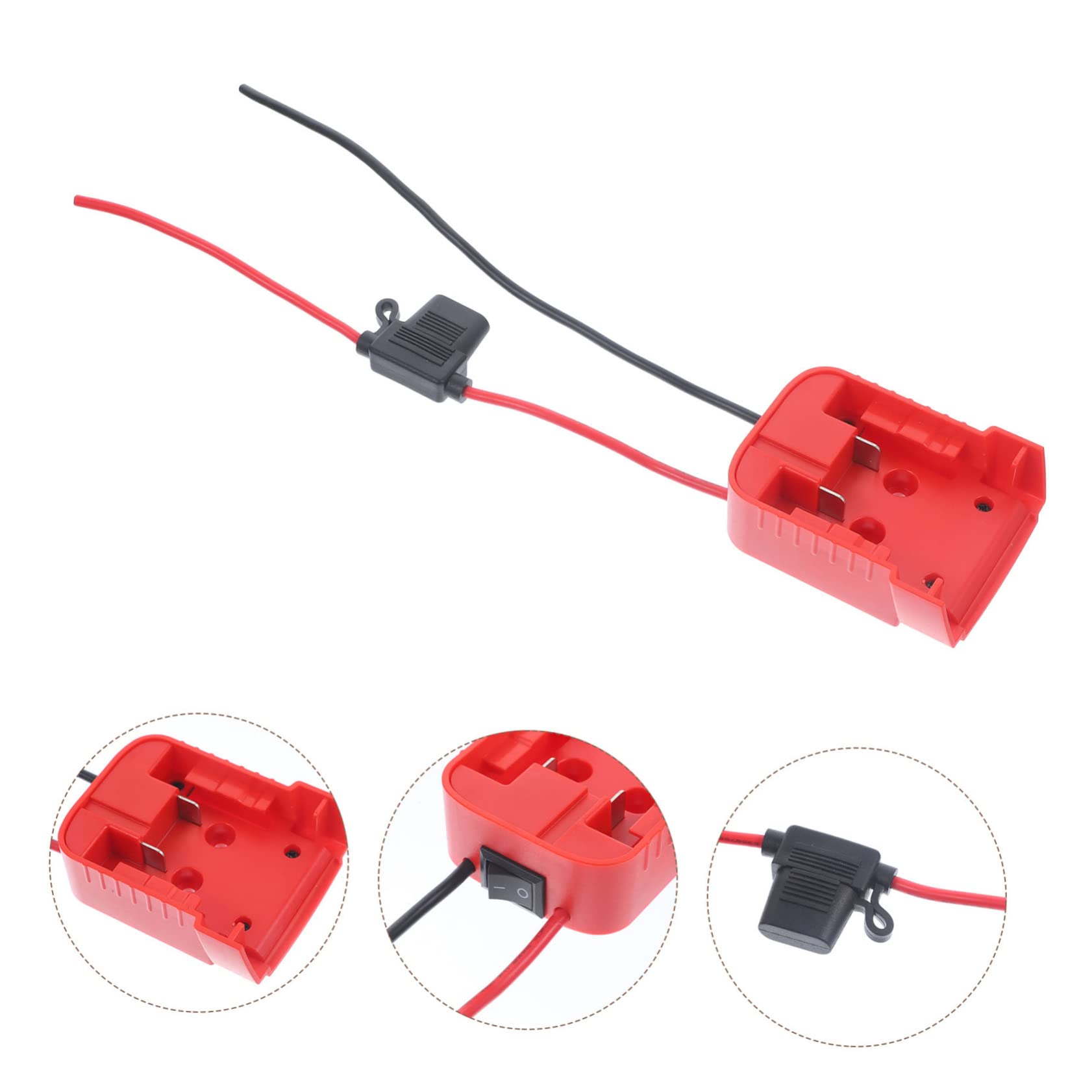 DOITOOL Adaptador De Corriente para Coche De 3 Piezas Conector De Batería De Plástico De 18 V Fácil De Instalar.