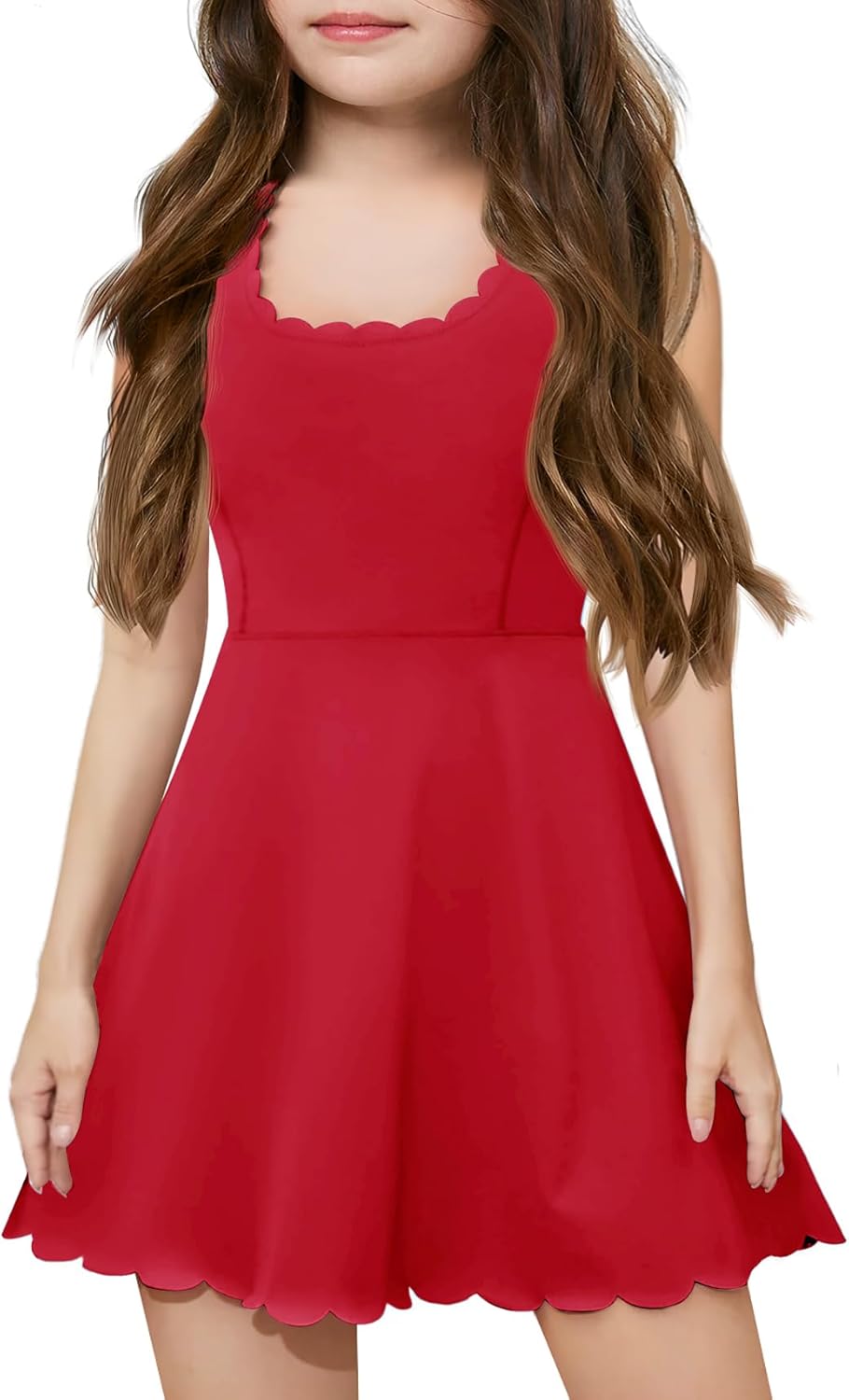 Batermoon girls athletic tennis dress with shorts kids workout exercise